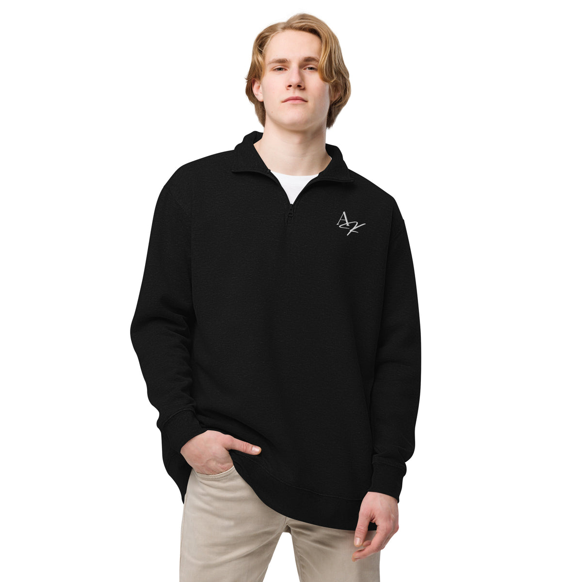 Quarter Zip Embroidered Fleece Pullover – Atticus Kade