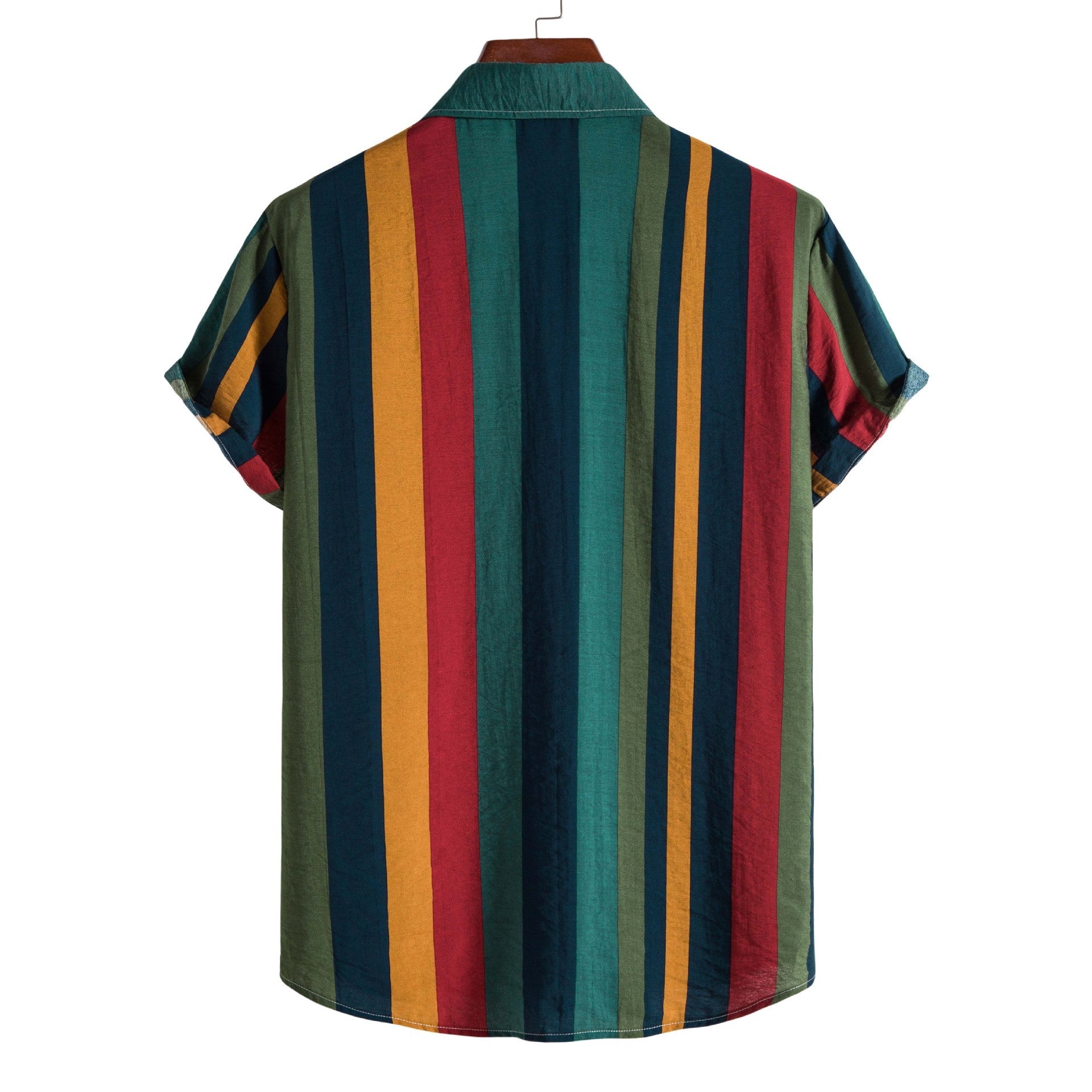 Bright Stripes Short Sleeve Button Up