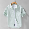 Striped Shores Short Sleeve Button Up