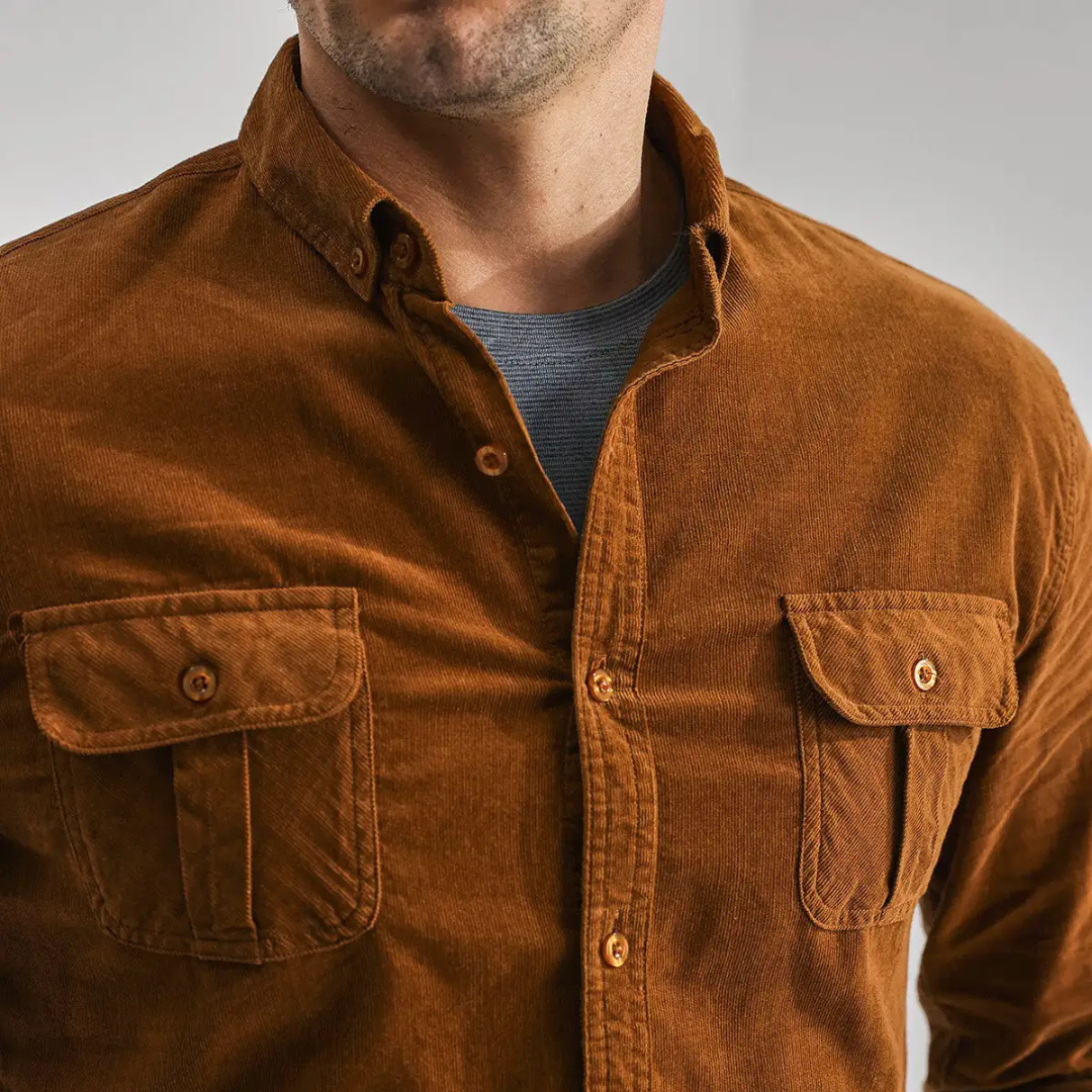 Corduroy Long Sleeve Button Up Shirt