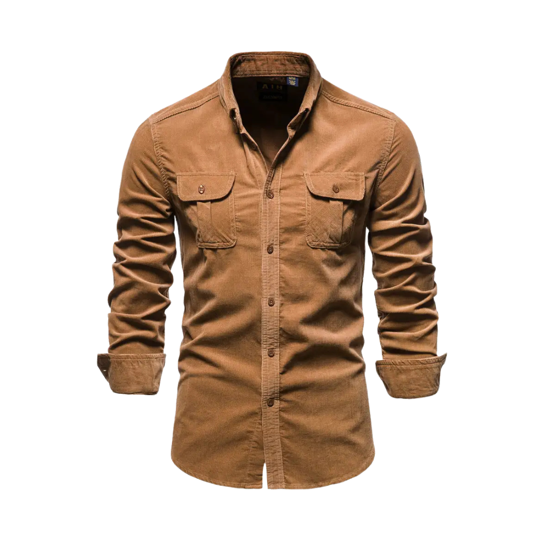 Corduroy Long Sleeve Button Up Shirt