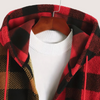 Fuzzy Flannel Colorblock Hooded Jacket