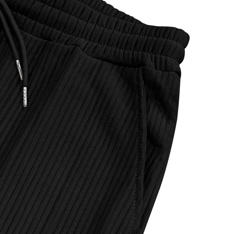 Casual Ribbed Drawstring Lounge Pants