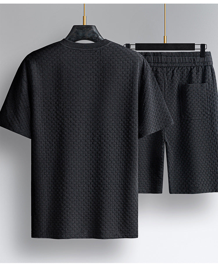 Waffle Weave Shirt and Shorts Lounge Set