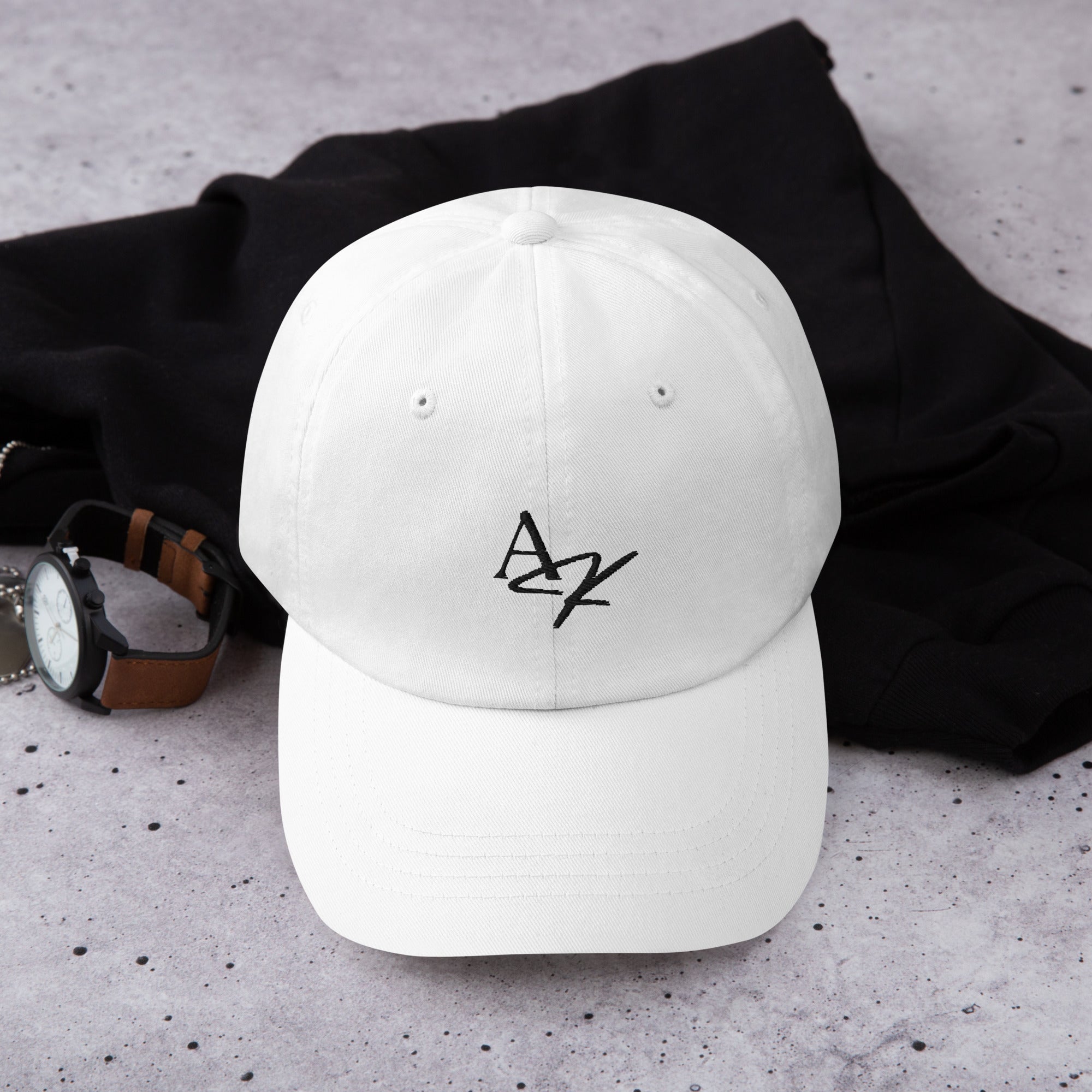 Black Embroidered Logo Baseball Hat