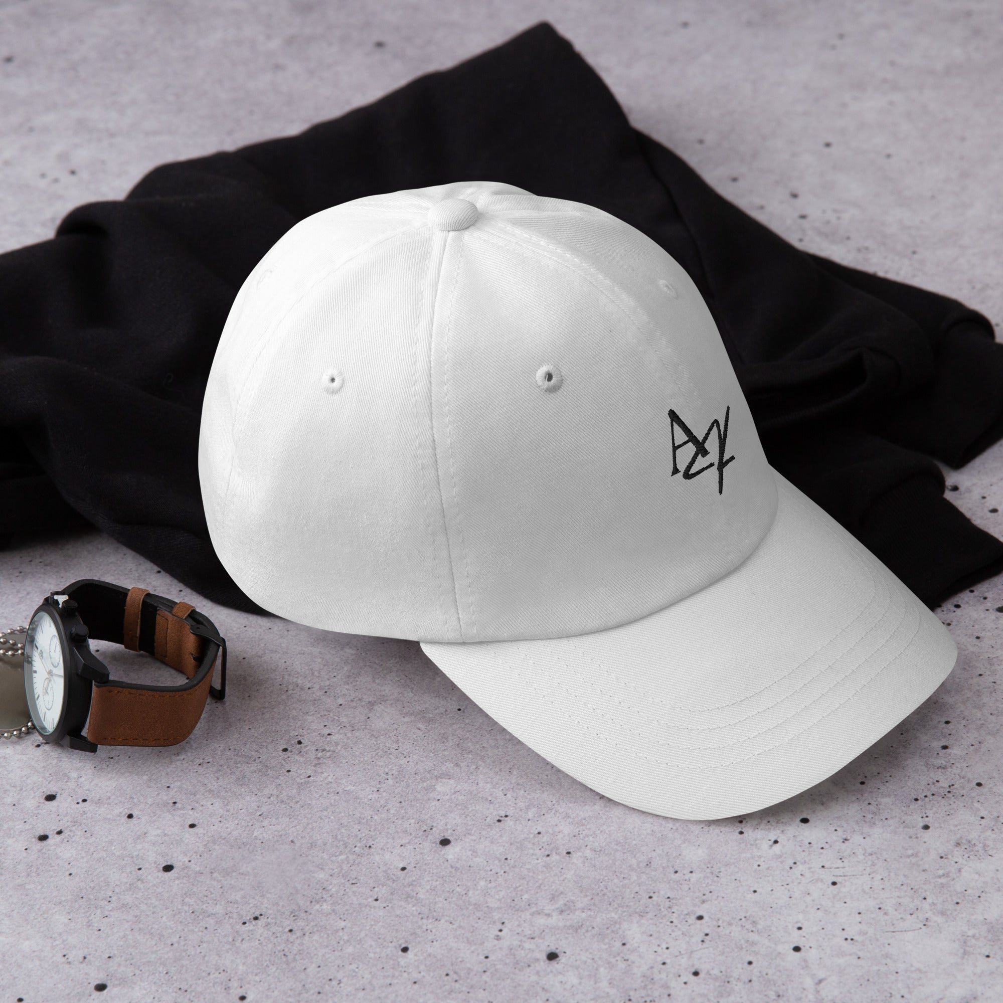 Black Embroidered Logo Baseball Hat