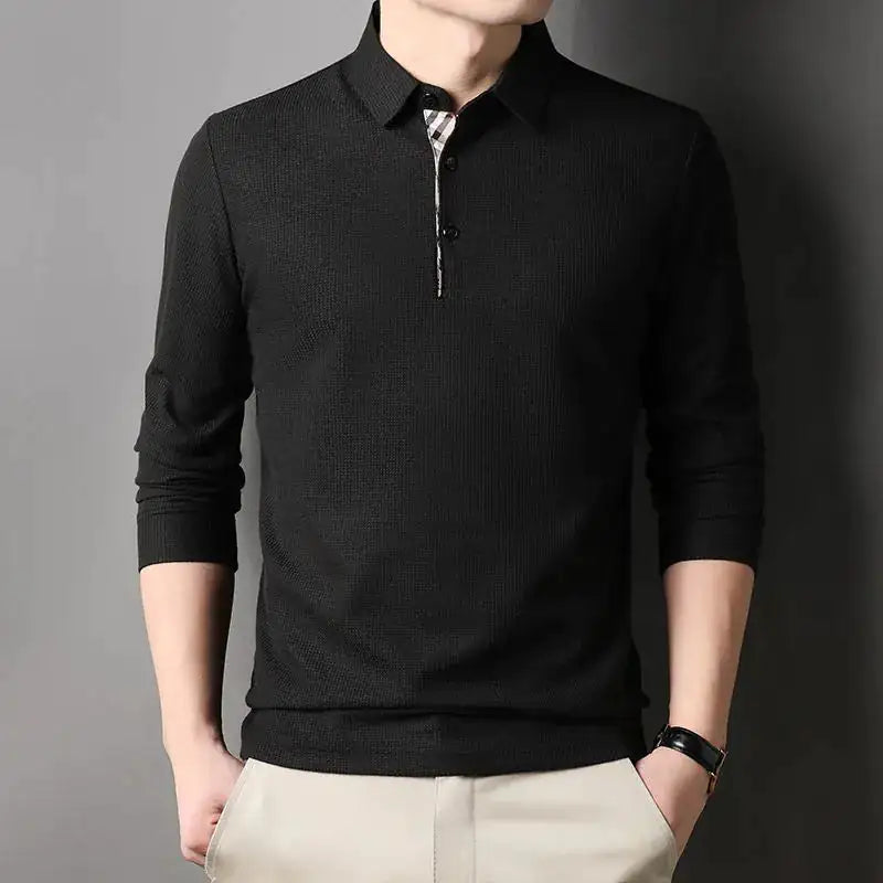 Long Sleeve Triple Button Polo Pullover